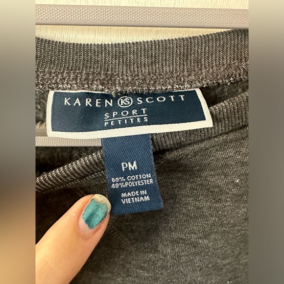 Karen Scott Sport | Charcoal Crew Sweatshirt - Picture 3 of 5